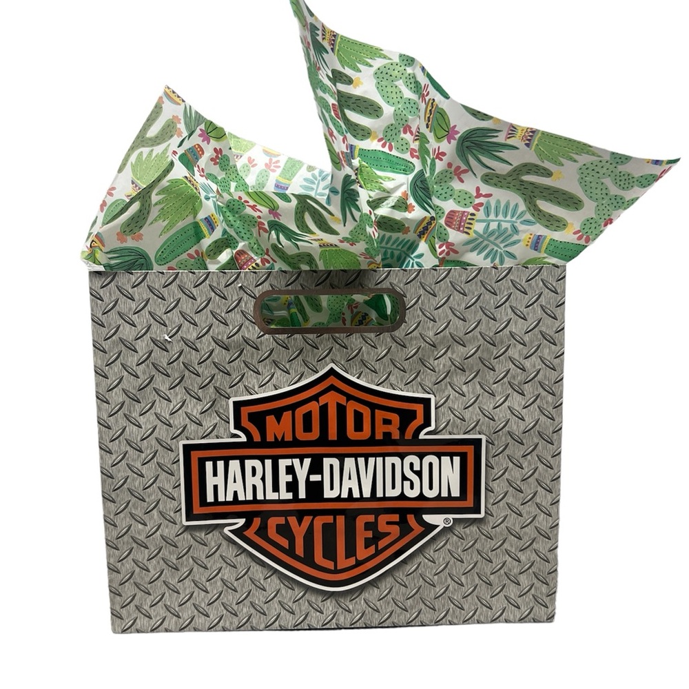 Harley-Davidson paper gift bag black gray 13.5x10.5 inch NEW